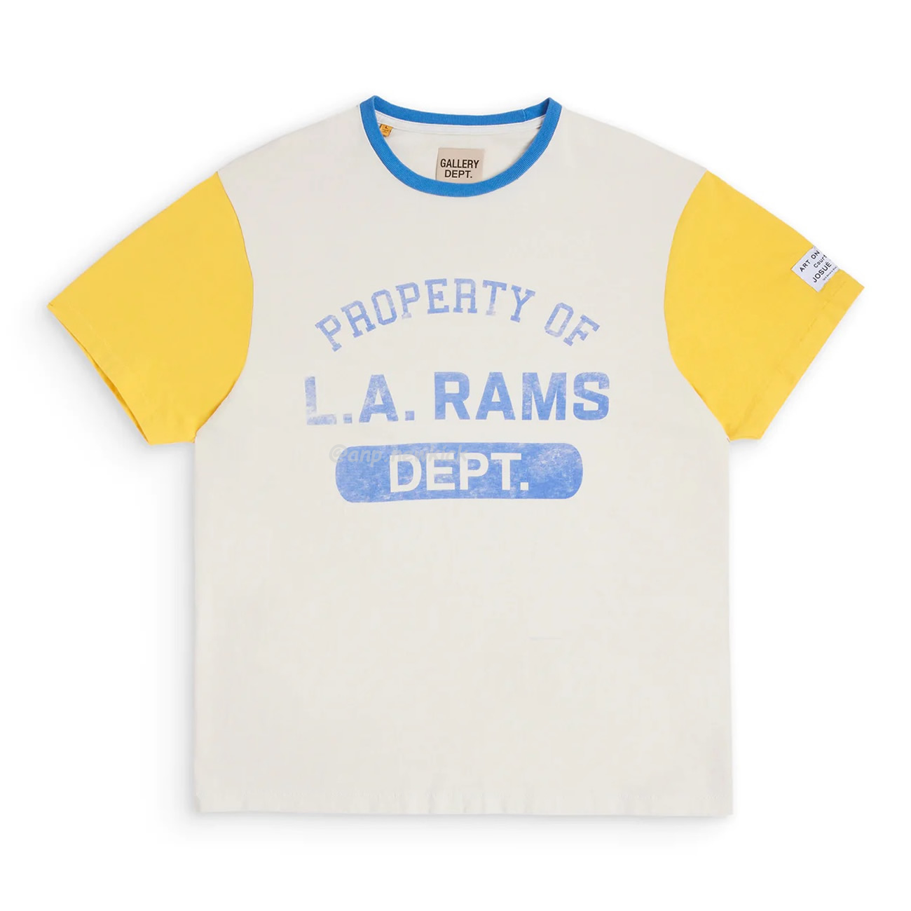 Gallery Dept X La Rams Color Block Tee Rams Co Branded Old Print Contrast Short Sleeve T Shirt (4) - newkick.app